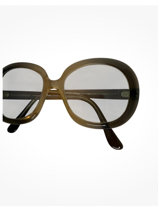 Vintage 50s SWANK TANIA Green Frame France Style: Round Brown Eyeglasses main image 5